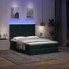 vidaXL Ottoman-Bett mit Matratzen & LEDs Dunkelgr&uuml;n 140x200 cm Samt