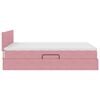 vidaXL Bett mit Stauraum und LED mit Matratze Rosa 140 x 200 cm Samt
