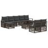 vidaXL Gartensofa-set 10 stk. Grau Poly-Rattan