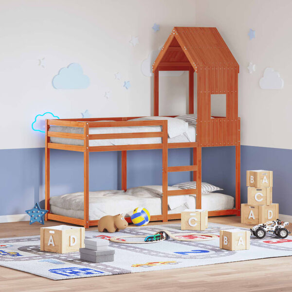 vidaXL Dach für Kinderbett Wachsbraun 60x89x134,5 cm Massivholz