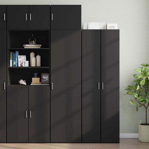 vidaXL Hochschrank Schmal Schwarz 50x42,5x225 cm Holzwerkstoff