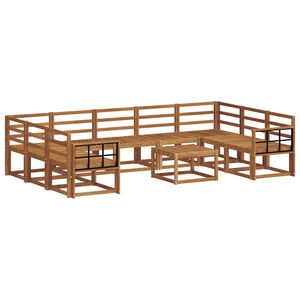 vidaXL Outdoor-Sofagarnitur 10 pcs Natur Massivholz Akazie