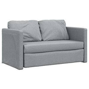 vidaXL Bodensofa mit Schlaffunktion Hellgrau 112x174x55 cm Stoff