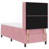 vidaXL LED Boxspringbett mit Matratze Argyle Rosa 80 x 200 cm Samt