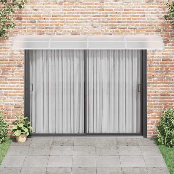 vidaXL T&uuml;rvordach Grau und Transparent 350x75 cm Polycarbonat