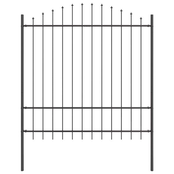 vidaXL Gartenzaun Grau 170 x 215 cm Pulverbeschichteter Stahl