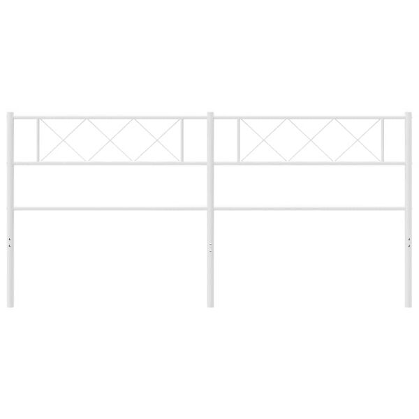 vidaXL Ersatz-Kopfteil Metall Wei&szlig; 180 cm