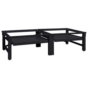vidaXL Waschmaschinen-Podest 2 pcs Schwarz 124,5 x 61,5 x 32,5 cm