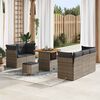 vidaXL Garten-Sofa-Set mit Kissen mit Speicher 8 pcs Grau