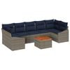 vidaXL Gartensofa-set 8 pcs Grau und Marineblau Poly-Rattan