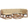 vidaXL Outdoor-Sofagarnitur mit Kissen 7 pcs Natur und Beige