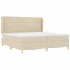 vidaXL Boxspringbett mit Matratze Dunkelgrau 90x190 cm Creme Stoff