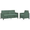 vidaXL Sofa Set mit Stauraum 2 stk. Meergr&uuml;n Polyester