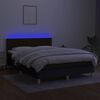 vidaXL Boxspringbett mit Matratze & LED Schwarz 140x190 cm Stoff