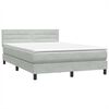 vidaXL Boxspringbett mit Matratze Hellgrau 140x210 cm Samt