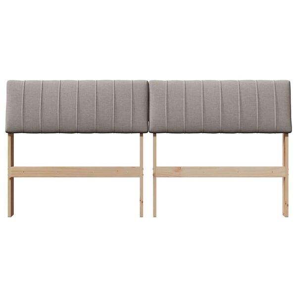 vidaXL Gepolstertes Kopfteil Taupe 160 cm Massives Kiefernholz