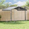 vidaXL Outdoor-Hundezwinger mit Dach Silbern 3x3x2,5m Verzinkter Stahl