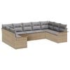 vidaXL Gartensofa-set 9 stk. Beige Poly-Rattan