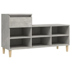 vidaXL Schuhregal Betongrau 102x36x60 cm Holzwerkstoff