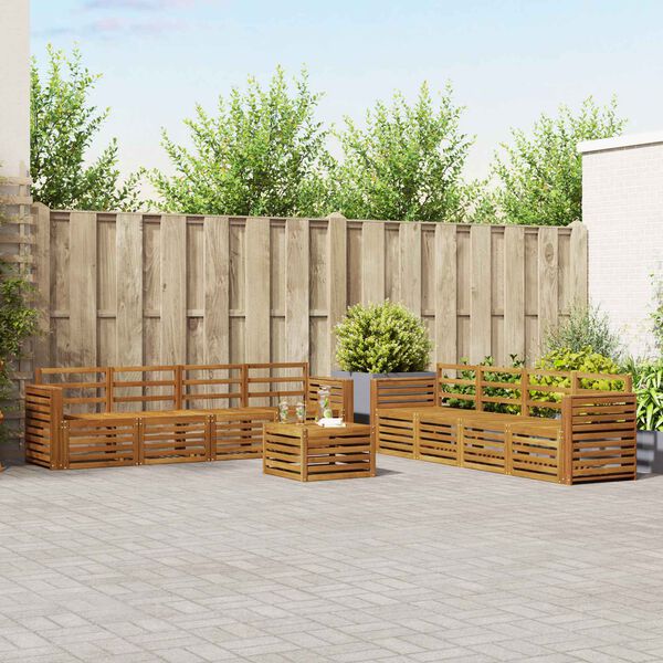 vidaXL Sofagarnituren 9 pcs Natur Massivholz Akazie
