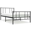 vidaXL Bettgestell mit Kopf- und Fu&szlig;teil Metall Schwarz 90x190 cm