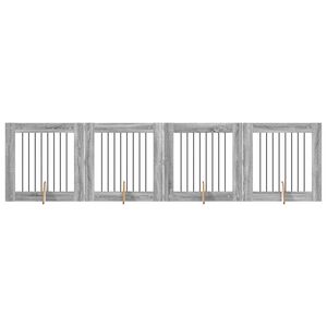 vidaXL Hundetor mit St&auml;ndern 4 pcs Graues Sonoma 80 x 80 cm