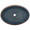 vidaXL Aufsatzwaschbecken Braun und Blau Oval 59x40x15 cm Keramik