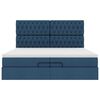 vidaXL Ottoman-Bett mit Matratzen Blau 200x200 cm Stoff