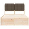 vidaXL Bettgestell mit gepolstertem Kopfteil Taupe 120 x 200 cm