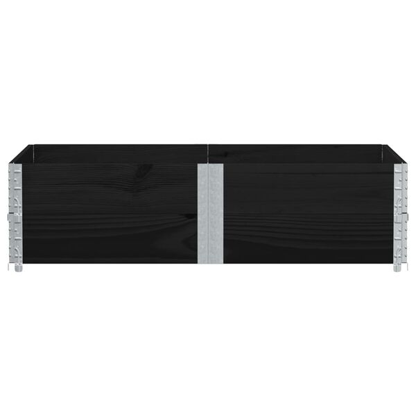 vidaXL Paletten-Aufsatzrahmen 2 Stk. Schwarz 150x100 Massivholz Kiefer