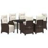 vidaXL Garten Essgruppe mit Kissen 7 pcs Braun Poly-Rattan