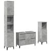 vidaXL 3-tlg. Badm&ouml;bel-Set Betongrau Holzwerkstoff