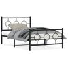 vidaXL Bettgestell mit Kopf- und Fu&szlig;teil Metall Schwarz 107x203 cm