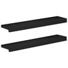 vidaXL Fensterb&auml;nke 2 stk. Schwarz 70 x 15 x 2 cm Massivholz Buche