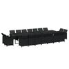 vidaXL 19-tlg. Garten-Essgruppe mit Kissen Poly Rattan Schwarz
