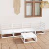 vidaXL 5-tlg. Garten-Lounge-Set Weiß Massivholz Kiefer