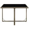 vidaXL Gartentisch Grau 109x107x74 cm Poly Rattan und Glas