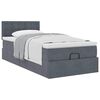 vidaXL Ottoman-Bett mit Matratze Dunkelgrau 80x200 cm Samt