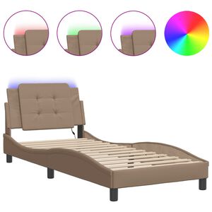 vidaXL Bettgestell mit LED ohne Matratze "Zadar" Cappuccino-Braun 80x200 cm