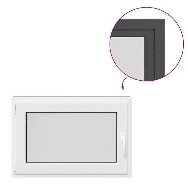 vidaXL Kellerfenster "RISOR" 90x70 cm Drehkipp DIN Links Anthrazit