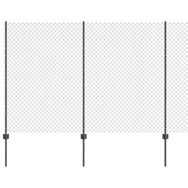 vidaXL Zaun mit Pfosten Grau 1,6 x 10 m Stahl und PVC