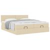 vidaXL Ottoman-Bett mit Matratzen Creme 200x200 cm Stoff