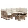 vidaXL Gartensofa-set 7 stk. Beige Poly-Rattan