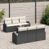 vidaXL Gartensofa-set mit Kissen 7 pcs Schwarz Poly-Rattan