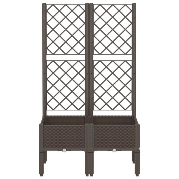 vidaXL Pflanzkübel mit Rankgitter Braun 80x40x142 cm PP