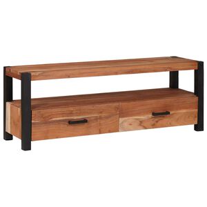 vidaXL TV-Schr&auml;nk mit Regal Braun 110 x 30 x 40 cm Massivholz Akazie