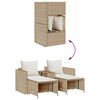 vidaXL 5-tlg. Garten-Sofagarnitur Kissen Stapelbar Beige Poly Rattan