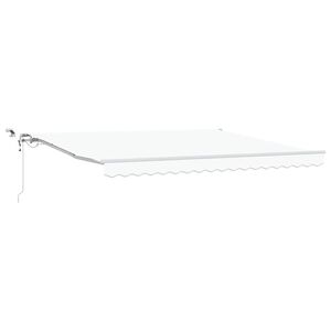 vidaXL Ausziehbare Markise Wei&szlig; 400 x 350 cm Polyester