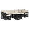 vidaXL Gartensofa-set 8 stk. Schwarz und Cremewei&szlig; Poly-Rattan