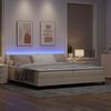 vidaXL Boxspringbett mit Matratze mit LED Creme 200 x 200 cm Stoff